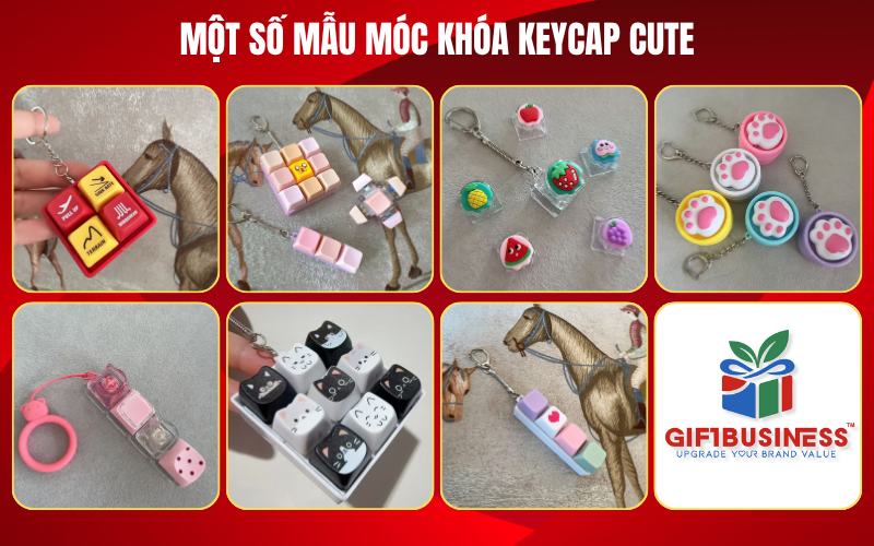 móc khóa keycap cute
