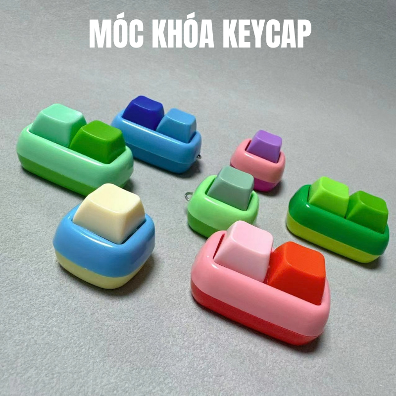 móc khóa keycap nút vỏ quả in logo