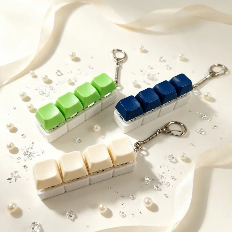 móc khóa keycap đế trắng hiện dại 