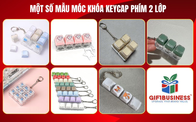quà tặng quảng cáo - móc khóa keycap 2 lớp