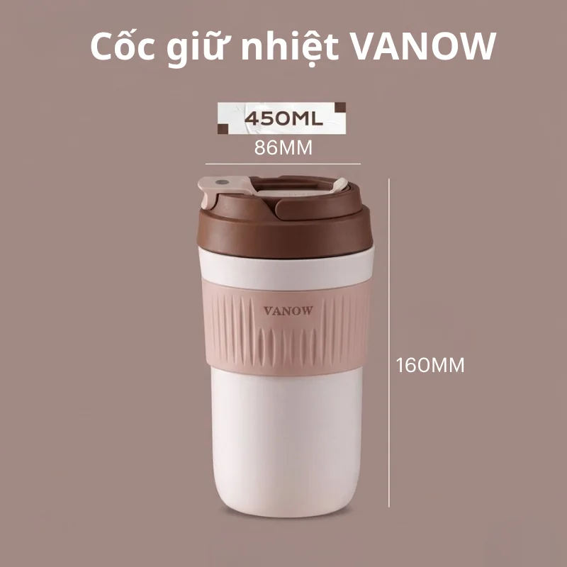 cốc giữ nhiệt vanow 450ml