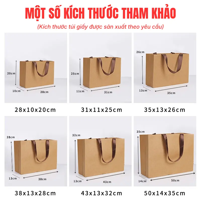kích thước túi giấy